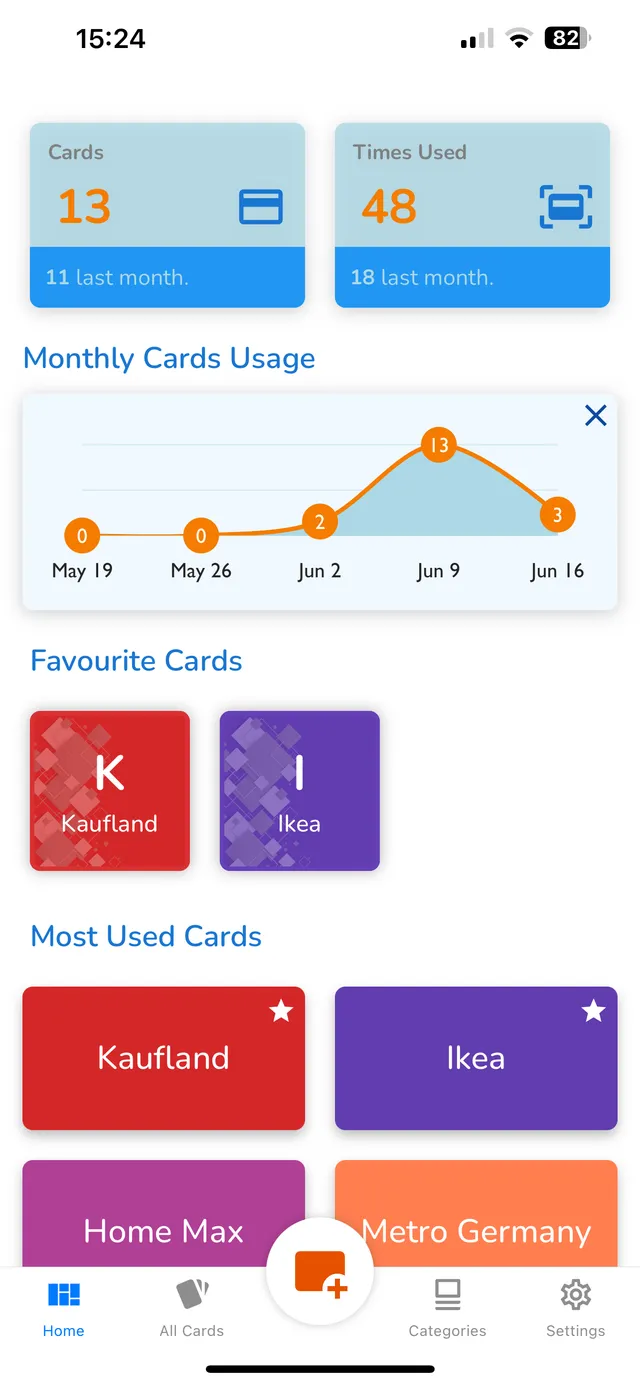CardBro app on a phone